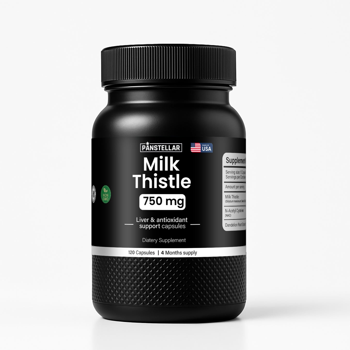 Milk Thistle 750mg supplement - 120 Capsules - Panstellar Shop