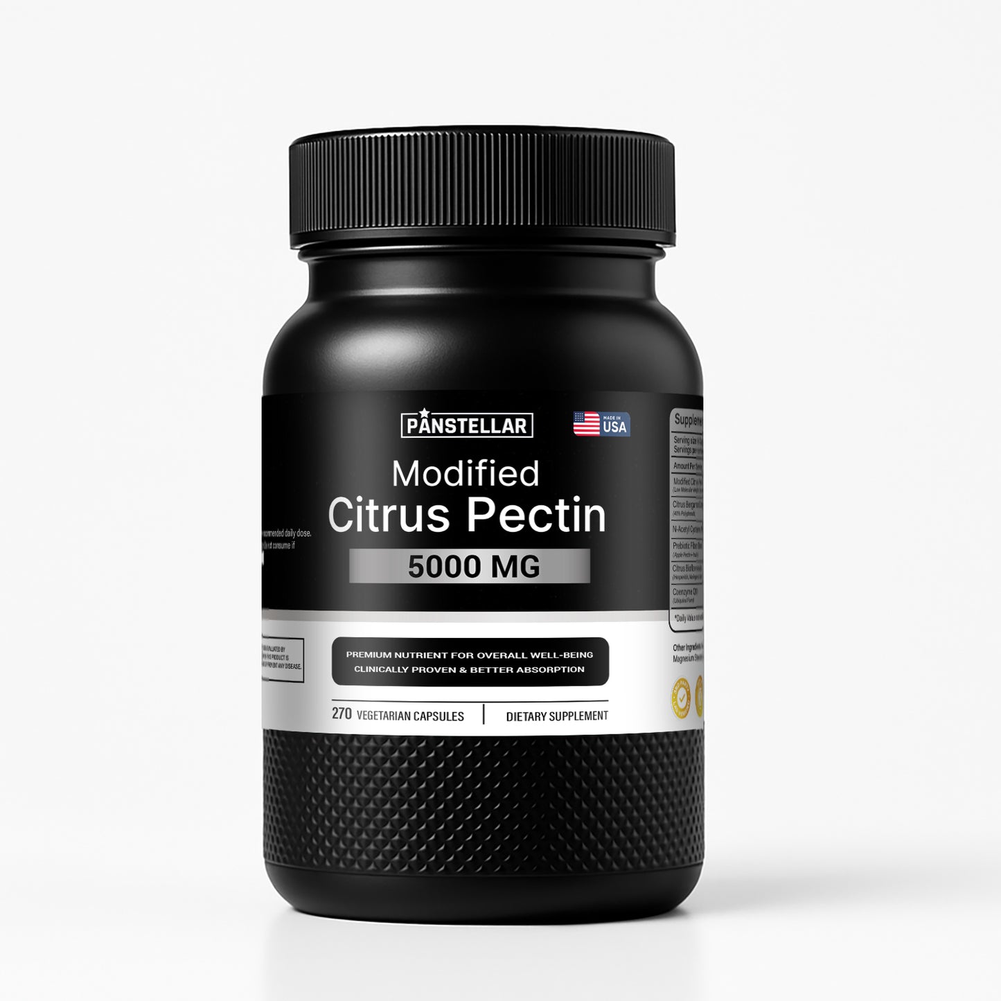 Modified Citrus Pectin – 5g Per Serving (270 Capsules) - Panstellar Shop