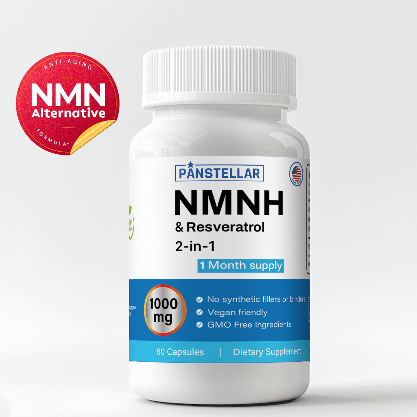 NMNH & Resveratrol 98% – 1000mg (60 Capsules)