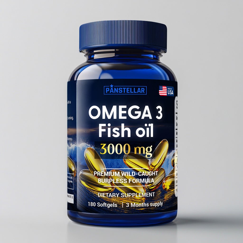 Omega-3 Fish Oil, 3000mg, Premium Wild Caught & Burpless Fish Oil, 180 softgels