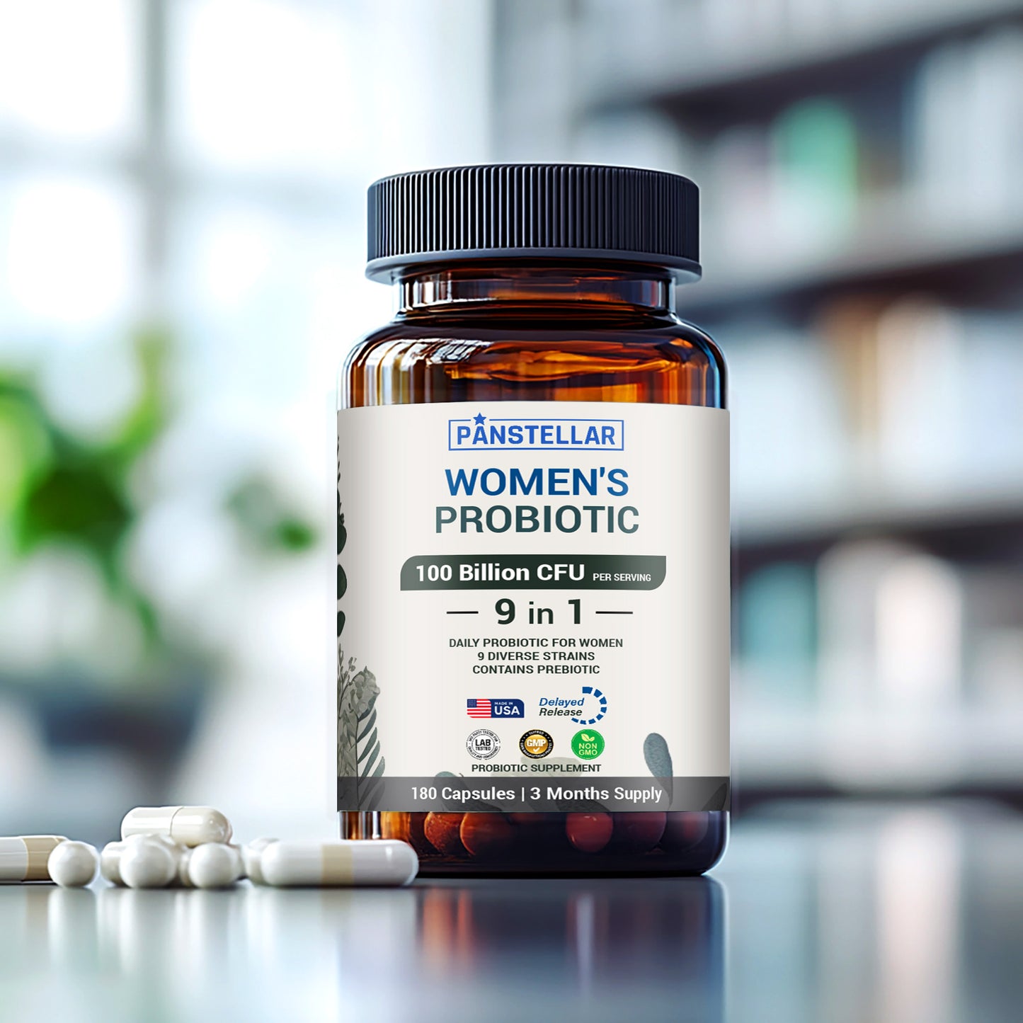 Women's Probiotic - 9 Unique Strains - 100B CFU - 180DR capsules - Panstellar Shop