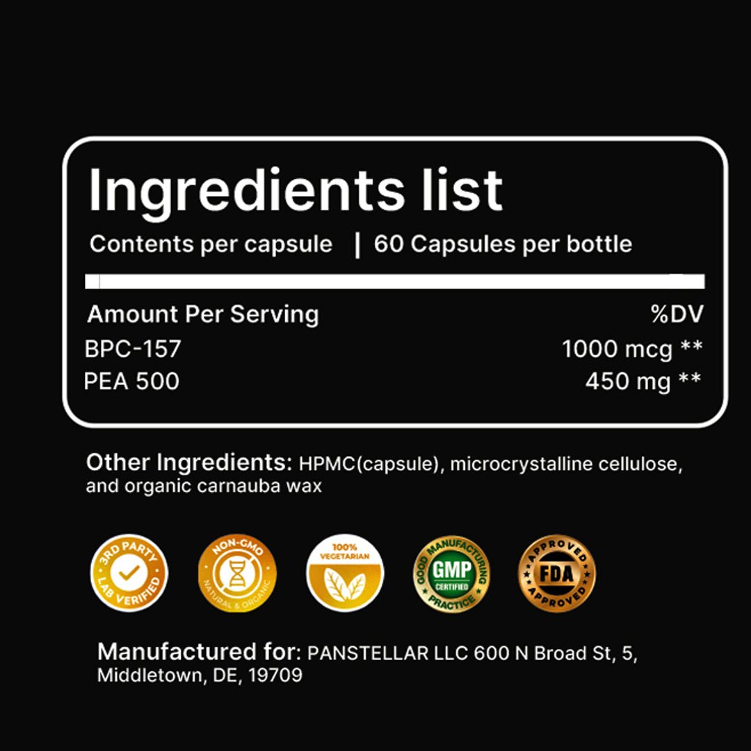 BPC 157 - 60 Capsules - 500cmg, ships from UK - Panstellar Shop
