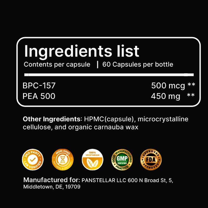 BPC 157 - 60 Capsules - 500cmg, ships from UK - Panstellar Shop