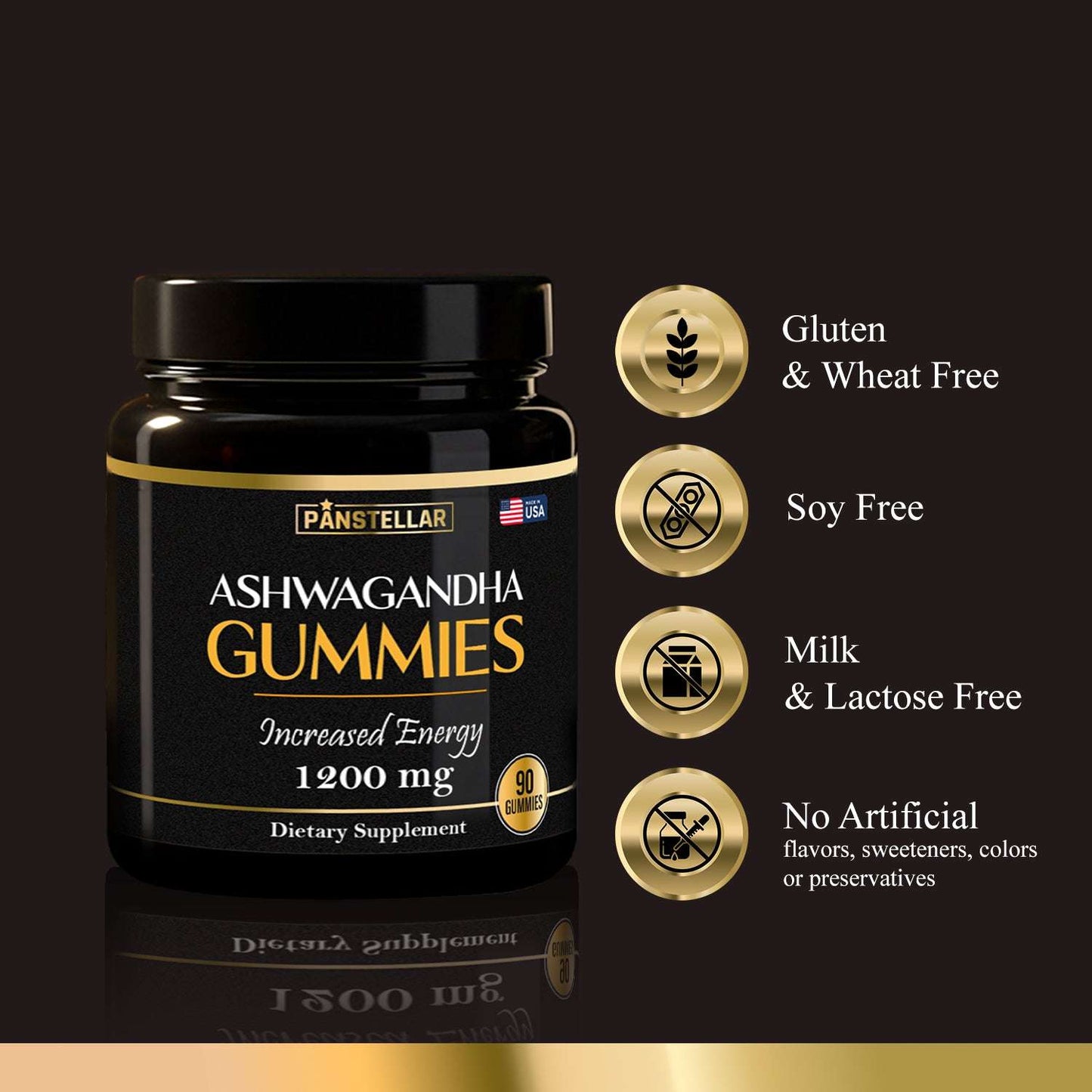 Ashwagandha Gummies 1200mg - 3 Months Supply - Panstellar Shop