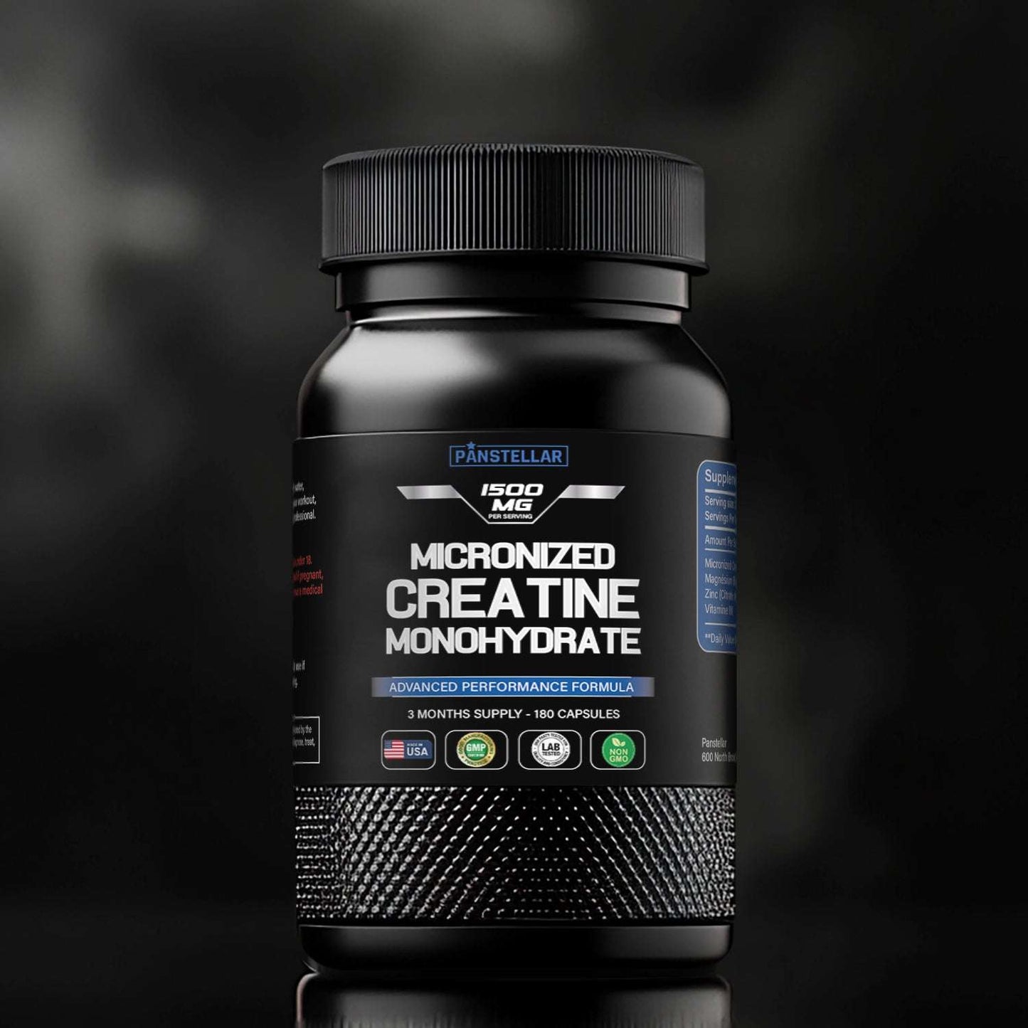 Creatine Monohydrate Capsules - 1500mg Per Serving - Panstellar Shop