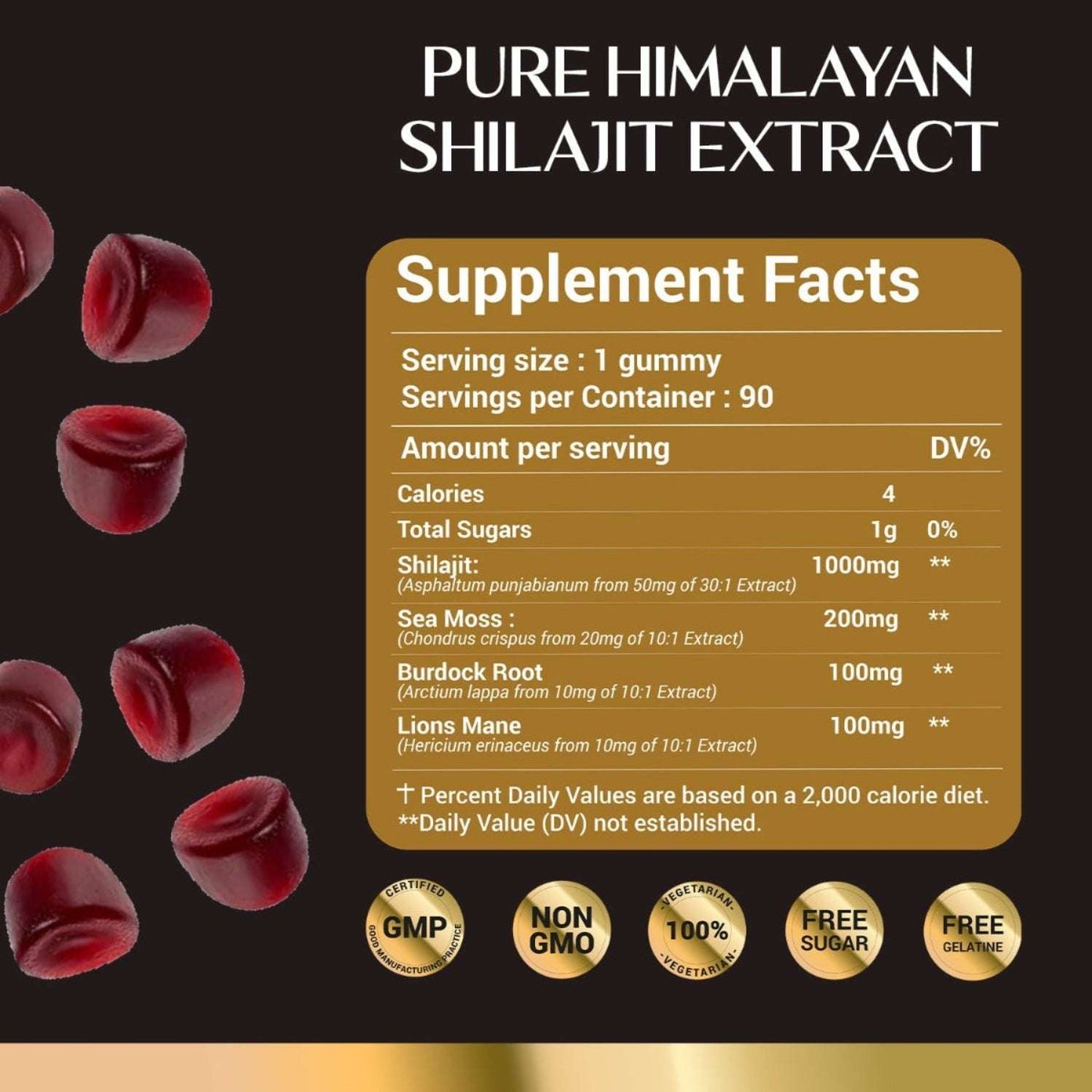 Pure Himalayan Shilajit Gummies - 1500mg - 3 Months Supply - Panstellar Shop