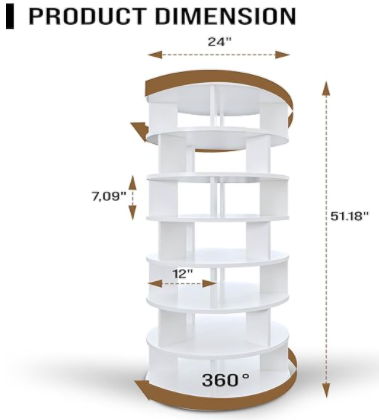 8-Tier Rotating Shoe Rack