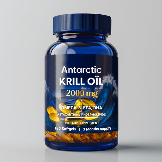 Krill Oil 2000 mg with Omega-3: EPA & DHA, Astaxanthin and Phospholipids 180 Softgels